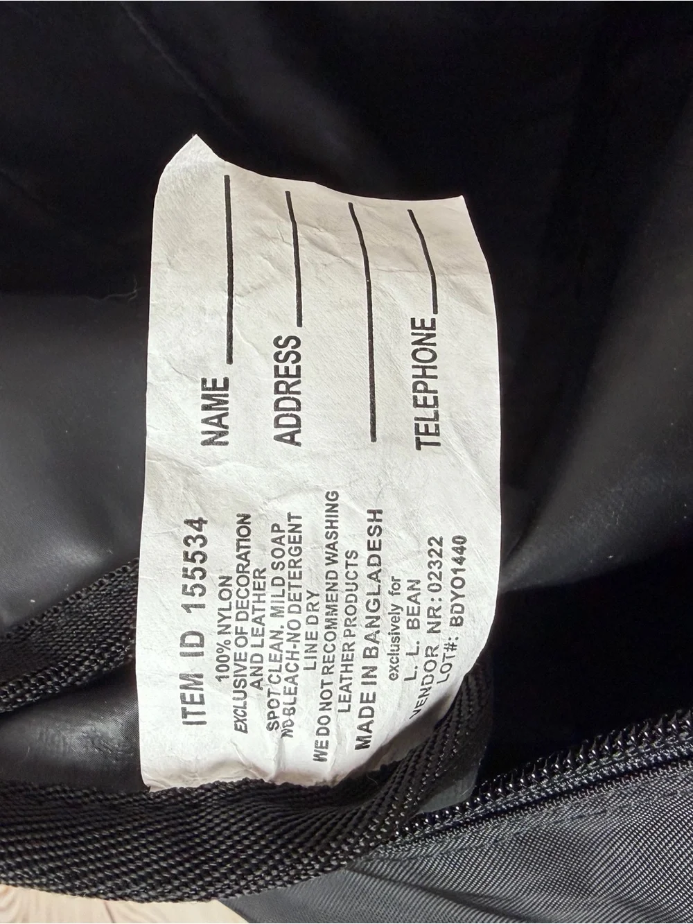 L.L. Bean Black Men's Duffel with Front Zip Pocket